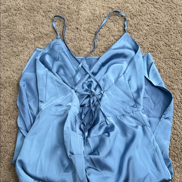 Cider Light Blue Backless Dress - Picture 3 of 3